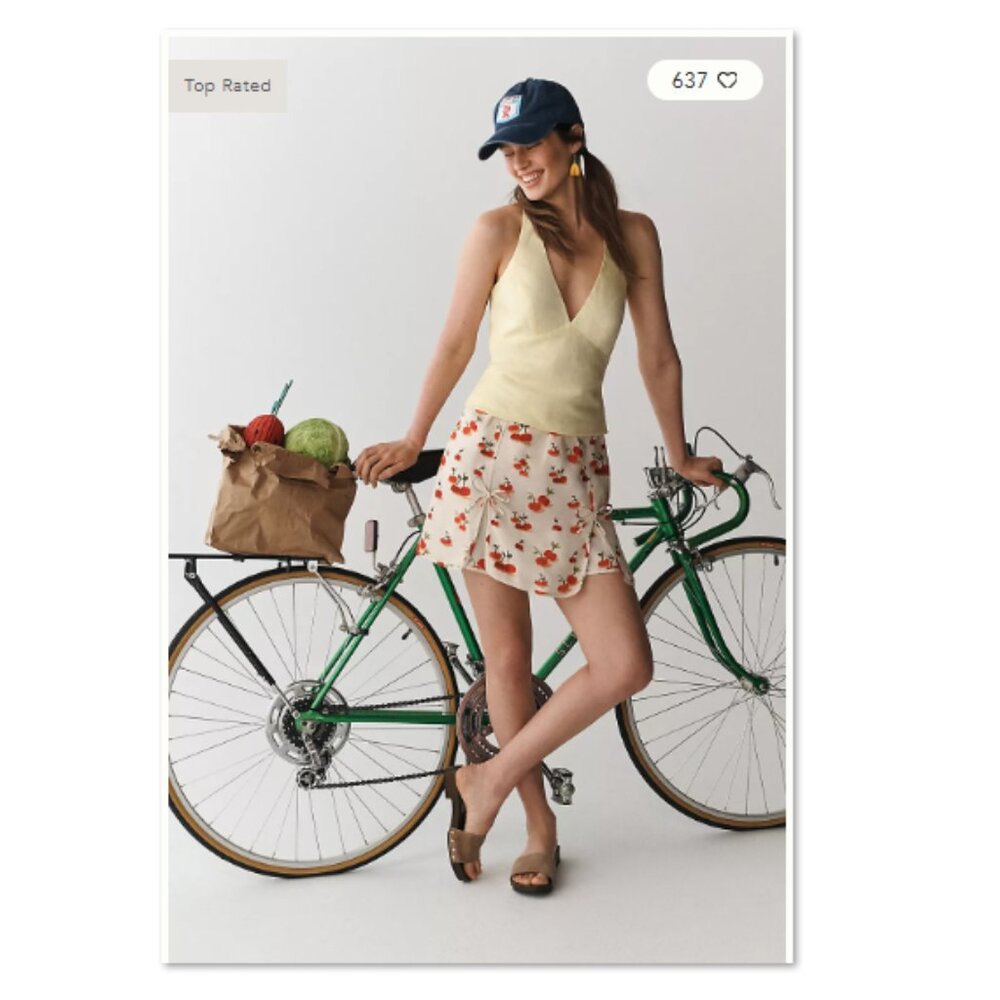 Farm Rio x Anthropologie Cherry Linen Blend Skort - S - NWT